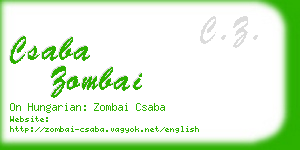 csaba zombai business card